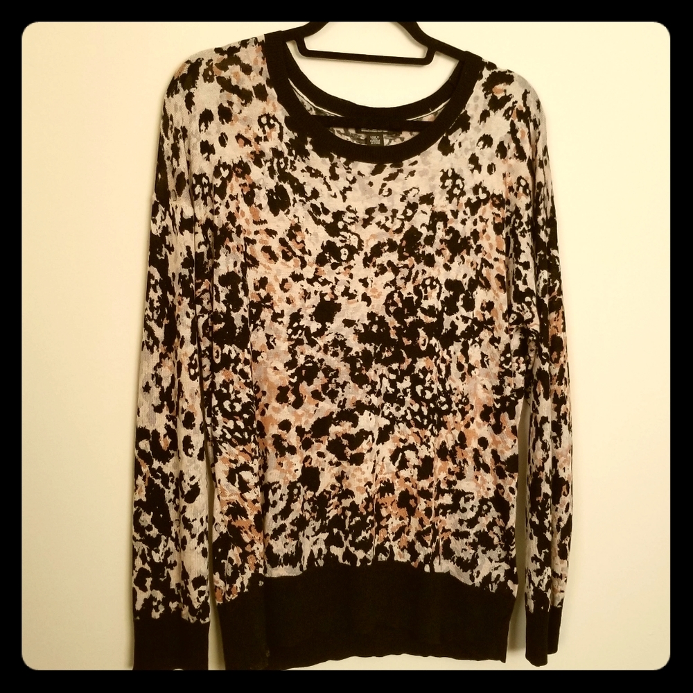 DKNY Pink Leopard Print Sweater